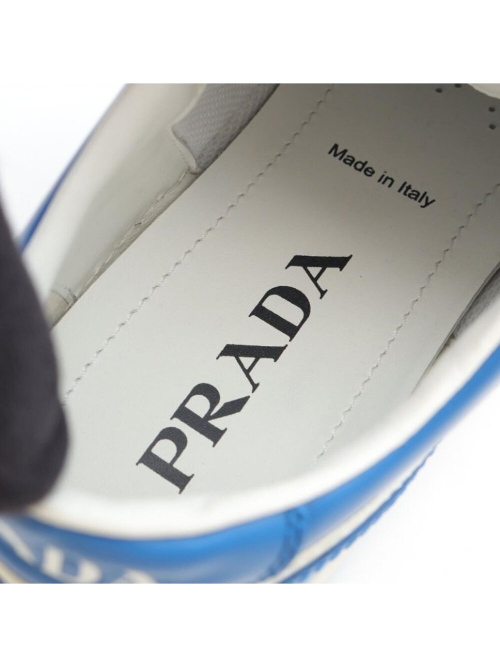 Prada Lada Sneakers Downtown Blue White Leather - Picture 5 of 9